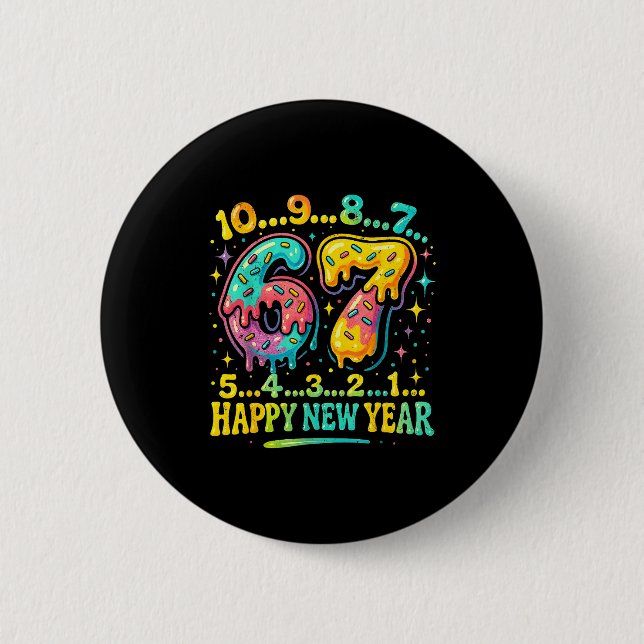 67 Meme Countdown Happy New Year Funny Drip Number Knapp (Framsida)