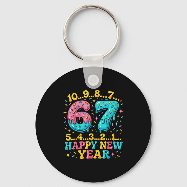 67 Meme Countdown Happy New Year Funny Drip Number Nyckelring (Framsida)