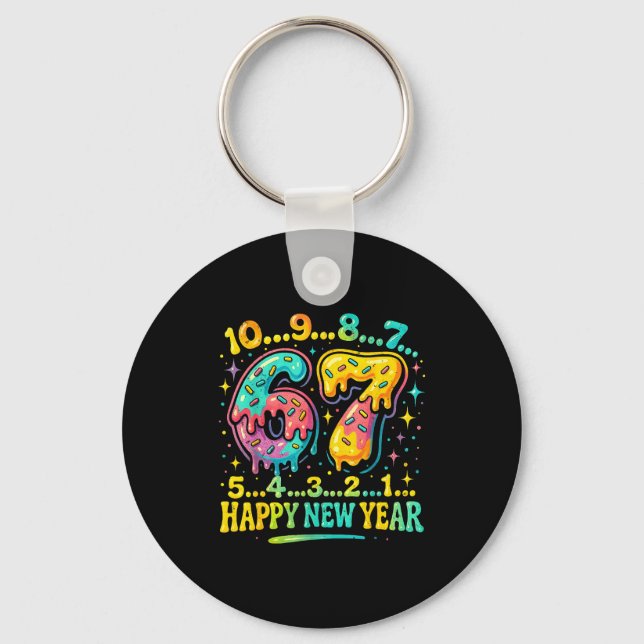 67 Meme Countdown Happy New Year Funny Drip Number Nyckelring (Framsida)