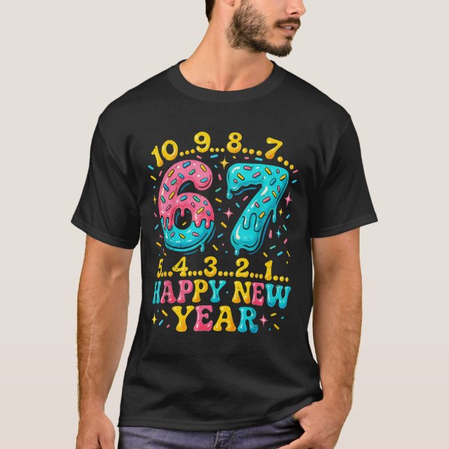 67 Meme Countdown Happy New Year Funny Drip Number T Shirt (Framsida)