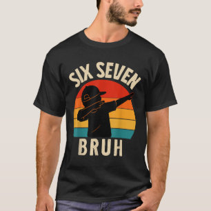67 Meme Dabbing Sex Sju Bruh Retro Vintage Solnedg T Shirt