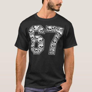 67 Meme Dödskalle Mönster Grafisk Halloween Nummer T Shirt