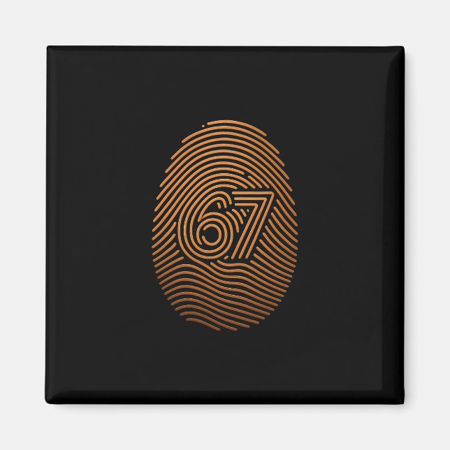 67 Meme Dold Fingeravtryck Gen Z Alpha 6 7 1  Magnet (Framsidan)
