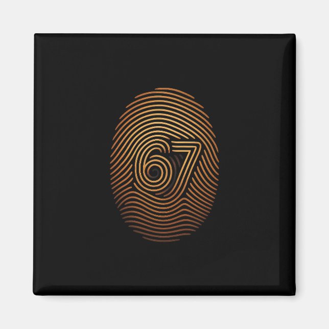67 Meme Dold Fingeravtryck Gen Z Alpha 6 7  Magnet (Framsidan)