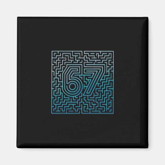 67 Meme Dold Labyrint Gen Z Alpha 6 7  Magnet (Framsidan)