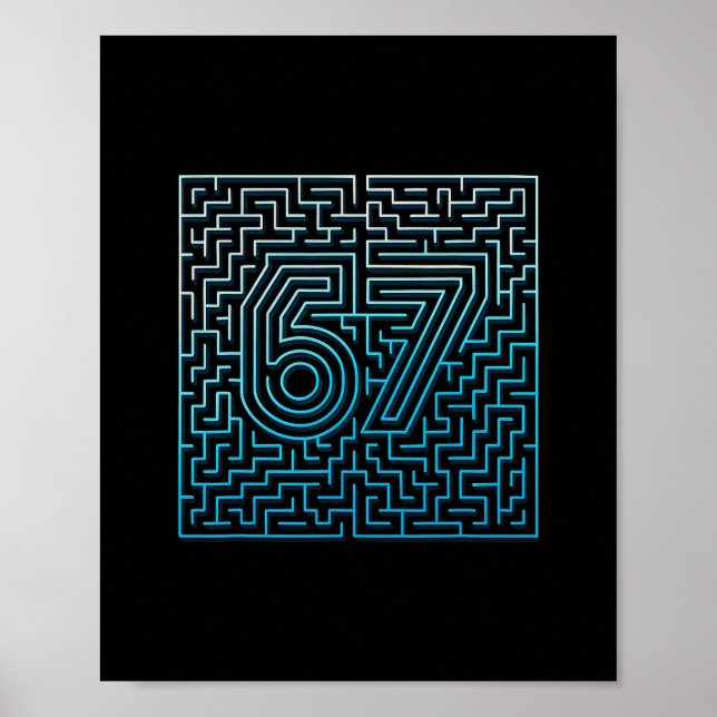 67 Meme Dold Labyrint Gen Z Alpha 6 7  Poster (Framsidan)