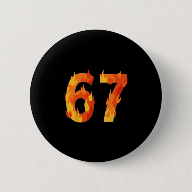 67 Meme Flames Roliga Six Seven Gen Alpha Slang  Knapp (Framsida)