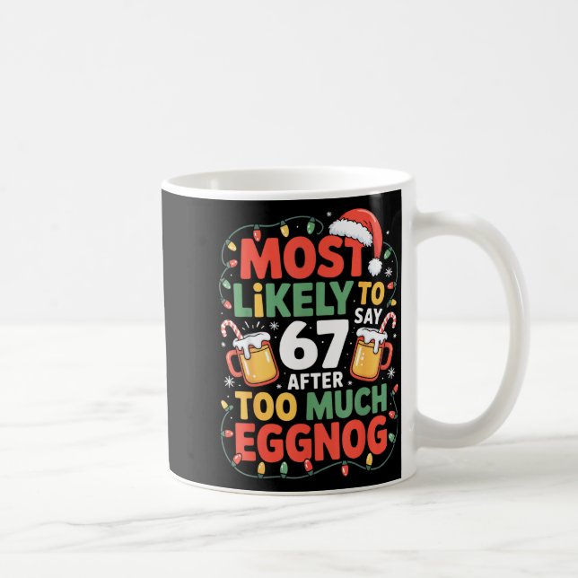 67 Meme Funny Christmas Meme Design Most Likely To Kaffemugg (Höger)
