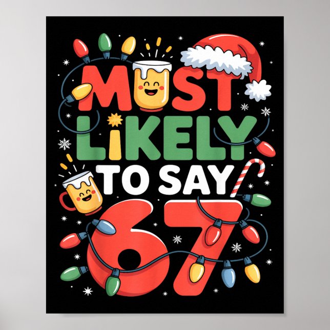 67 Meme Funny Christmas Meme Design Most Likely To Poster (Framsidan)