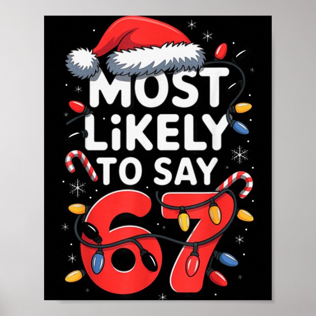67 Meme Funny Christmas Meme Design Most Likely To Poster (Framsidan)