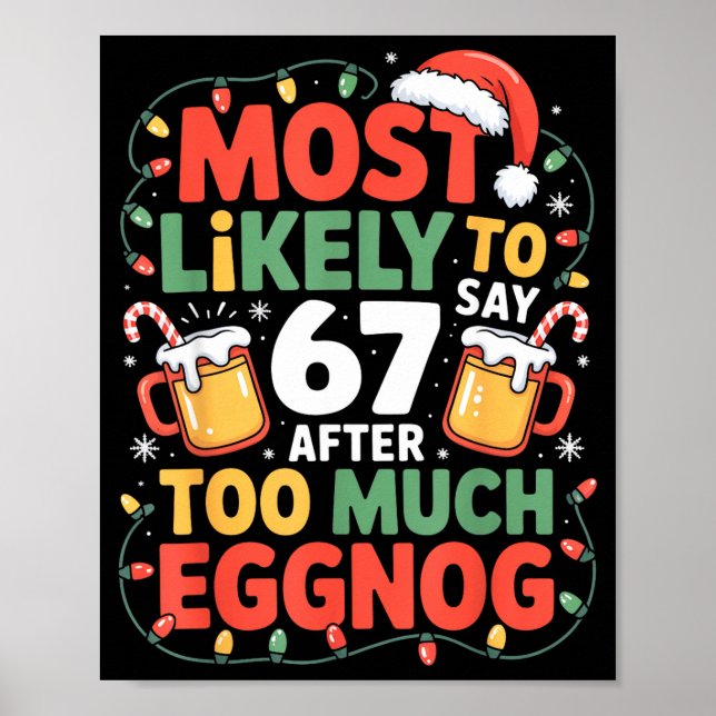 67 Meme Funny Christmas Meme Design Most Likely To Poster (Framsidan)