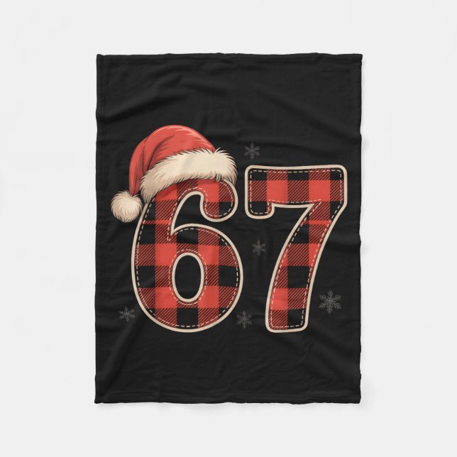 67 Meme Funny Christmas Red Plaid Xmas Pajamas Sla Fleecefilt (Framsidan)