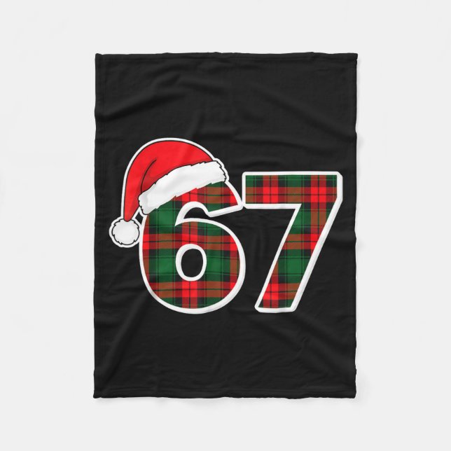67 Meme Funny Christmas Red Plaid Xmas Pajamas Sla Fleecefilt (Framsidan)
