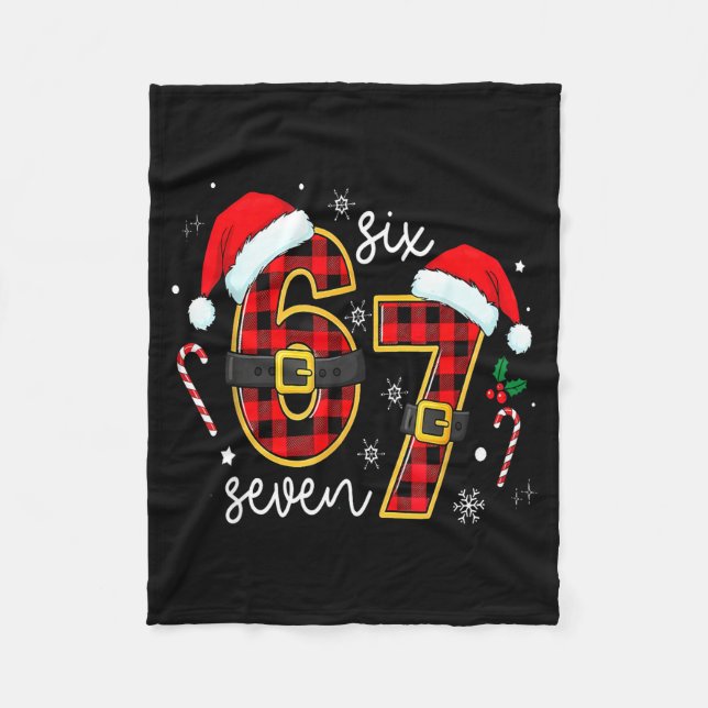 67 Meme Funny Christmas Red Plaid Xmas Pajamas Sla Fleecefilt (Framsidan)