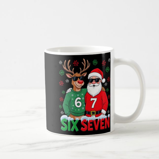 67 Meme Funny Christmas Santa Six Seven  Kaffemugg (Höger)