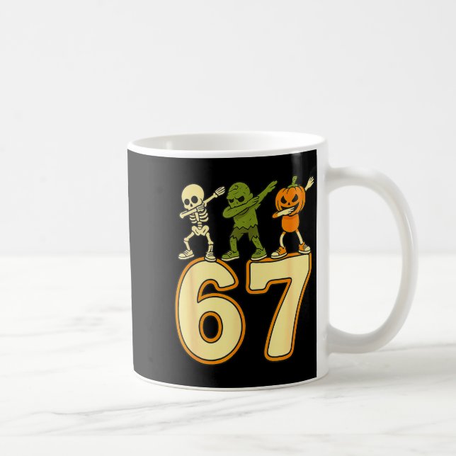 67 Meme Funny Halloween Numbers Six Seven Men Wome Kaffemugg (Höger)