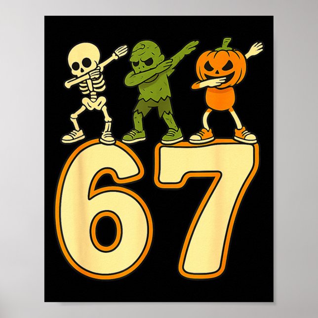 67 Meme Funny Halloween Numbers Six Seven Men Wome Poster (Framsidan)