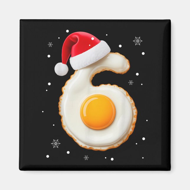 67 Meme Funny Number 6 Egg Bacon Matching Christma Magnet (Framsidan)