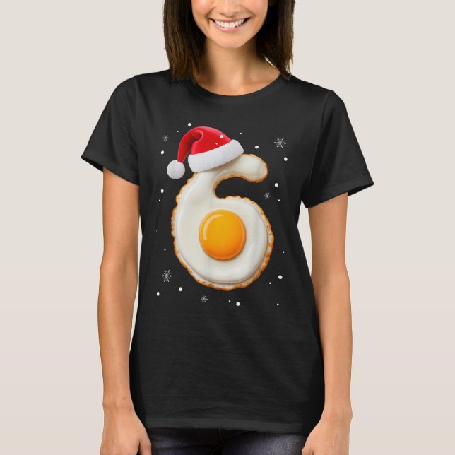 67 Meme Funny Number 6 Egg Bacon Matching Christma T Shirt (Framsida)