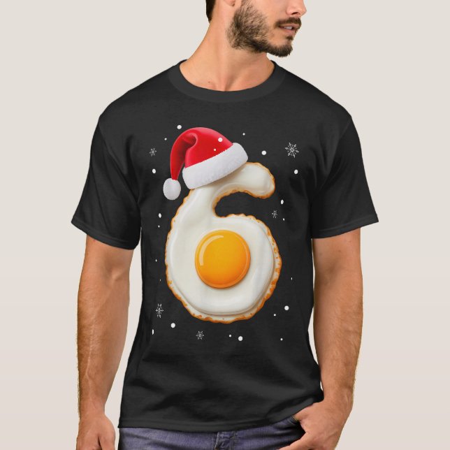 67 Meme Funny Number 6 Egg Bacon Matching Christma T Shirt (Framsida)