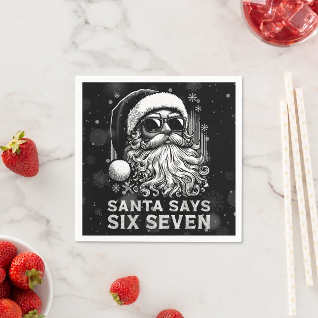 67 Meme Funny Santa Says Six Seven Christmas Pappersservett (Insitu)