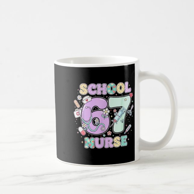 67 Meme Funny School Nurse Six Seven Meme Boys Gir Kaffemugg (Höger)
