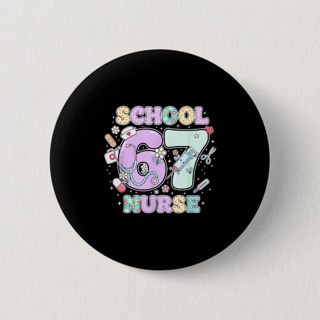 67 Meme Funny School Nurse Six Seven Meme Boys Gir Knapp (Framsida)