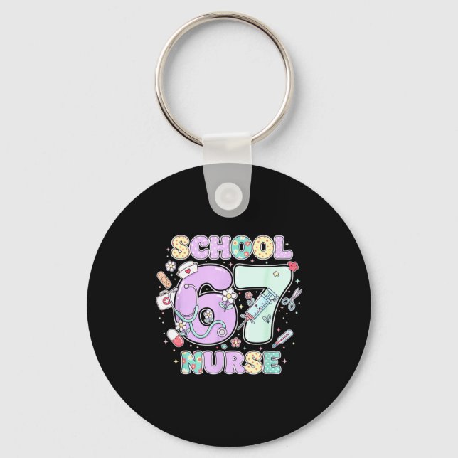 67 Meme Funny School Nurse Six Seven Meme Boys Gir Nyckelring (Framsida)