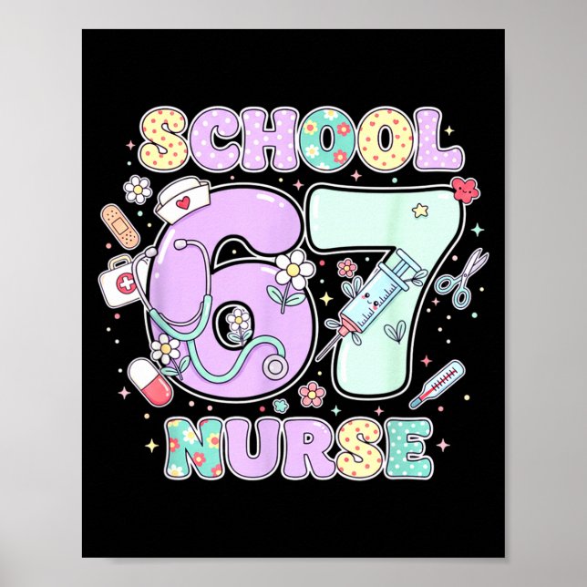 67 Meme Funny School Nurse Six Seven Meme Boys Gir Poster (Framsidan)