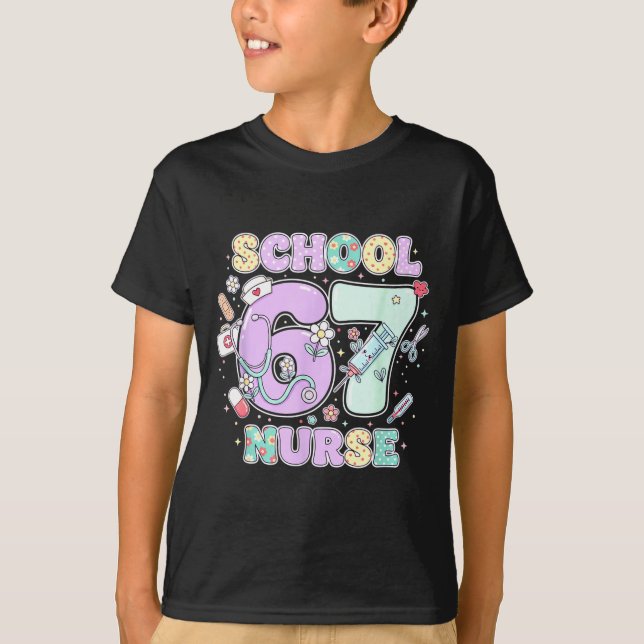 67 Meme Funny School Nurse Six Seven Meme Boys Gir T Shirt (Framsida)