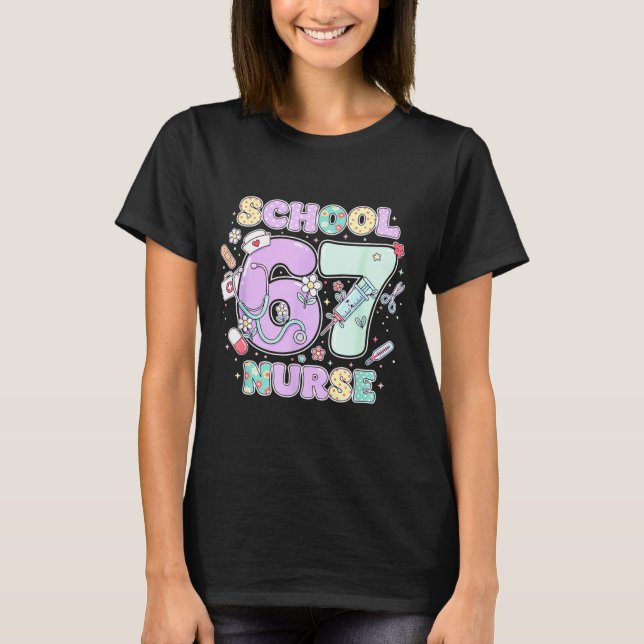 67 Meme Funny School Nurse Six Seven Meme Boys Gir T Shirt (Framsida)