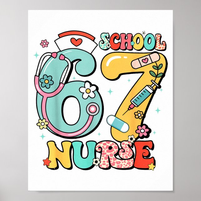 67 Meme Funny School Nurse Six Seven Meme  Poster (Framsidan)