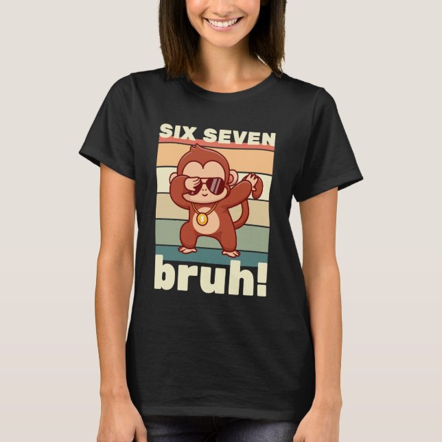 67 Meme Funny Six Seven Bruh Kids Boys Girls Dabbi T Shirt (Framsida)