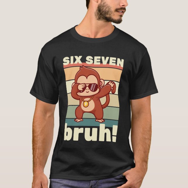 67 Meme Funny Six Seven Bruh Kids Boys Girls Dabbi T Shirt (Framsida)
