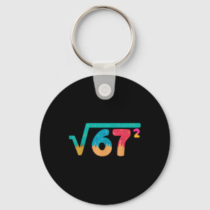 67 Meme Glass Strömmande Glass Kvadratrot 67² Slan Nyckelring