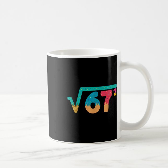 67 Meme Glass Strömmande Isglass Kvadratroten Ur 6 Kaffemugg (Höger)