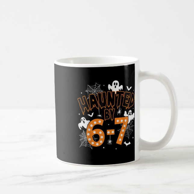 67 Meme Halloween Haunted– Funny Ghost And Pumpkin Kaffemugg (Höger)