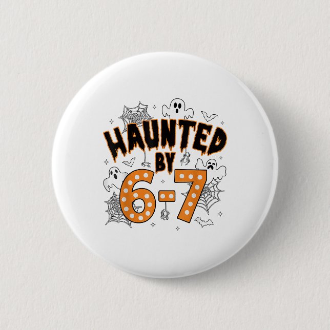 67 Meme Halloween Haunted- Funny Ghost And Pumpkin Knapp (Framsida)