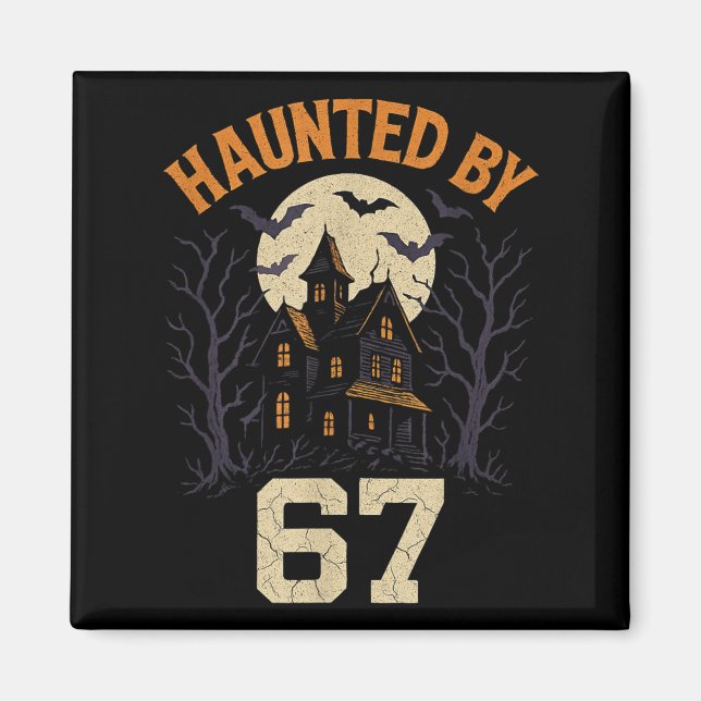 67 Meme Halloween-kostym hemsökt av 6-7 Brainrot  Magnet (Framsidan)