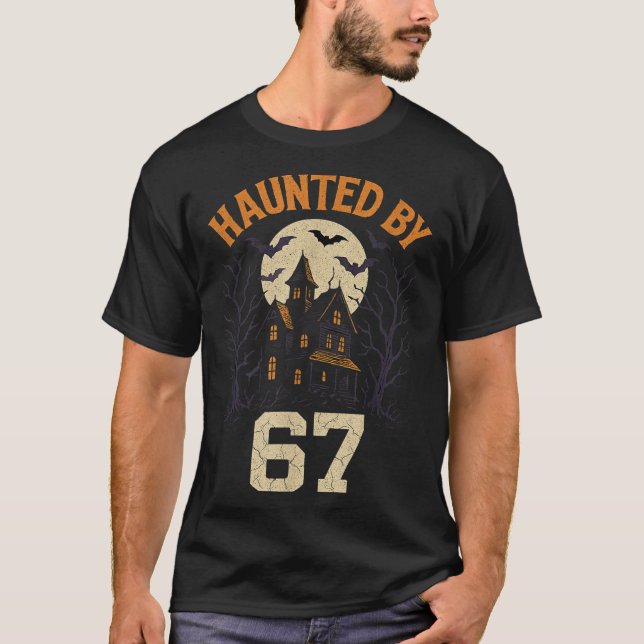 67 Meme Halloween-kostym hemsökt av 6-7 Brainrot T Shirt (Framsida)