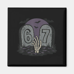 67 Meme Halloween Skelett Soky - Six Seven Gen Al Magnet