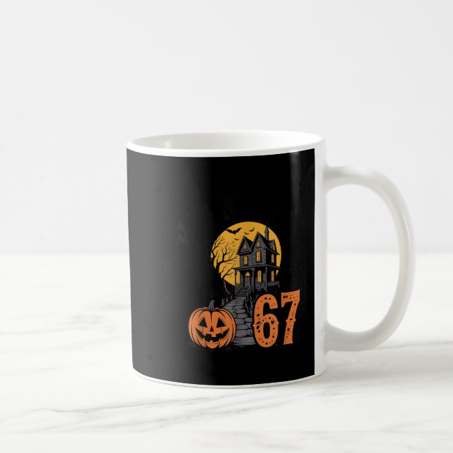 67 Meme Halloween Spökar Soky - Six Seven Gen Alp Kaffemugg (Höger)