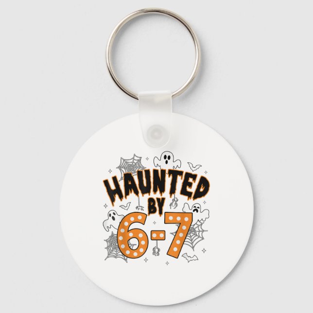 67 Meme Halloween Spöklik - Roligt Spöke Och Pumpa Nyckelring (Framsida)