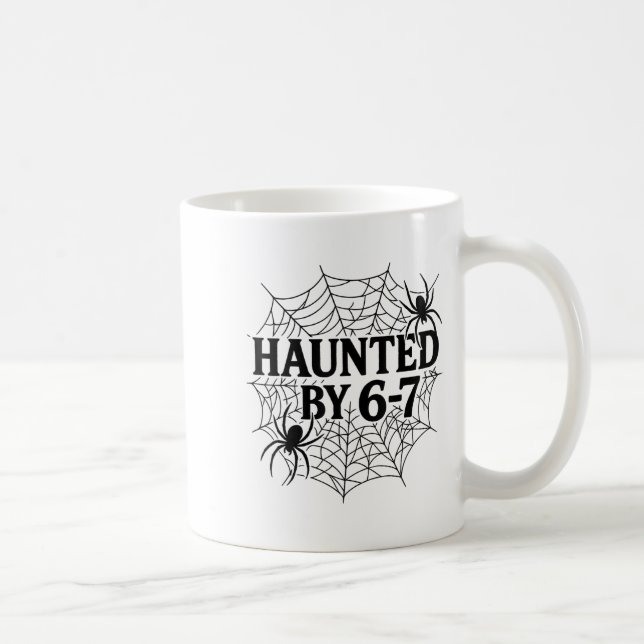 67 Meme Halloween Spöklik Spindel - Six Seven Gen  Kaffemugg (Höger)
