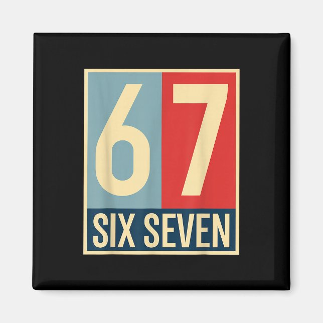 67 Meme Hopp Poster Stil  Magnet (Framsidan)