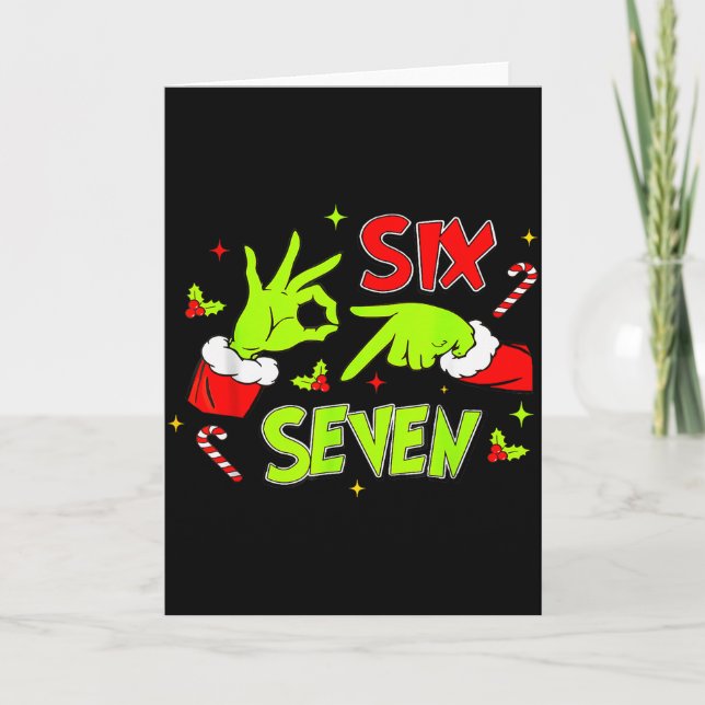 67 Meme Humor 6 7 Funny Six Seven Christmas  Kort (Framsida)