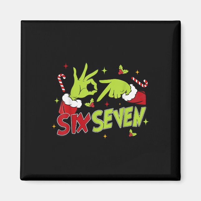 67 Meme Humor 6-7 Funny Six Seven Christmas  Magnet (Framsidan)