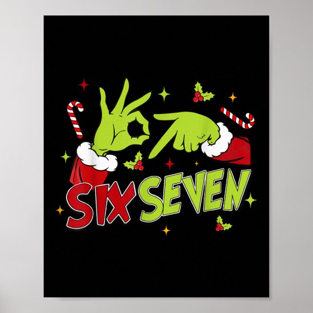 67 Meme Humor 6-7 Funny Six Seven Christmas  Poster (Framsidan)