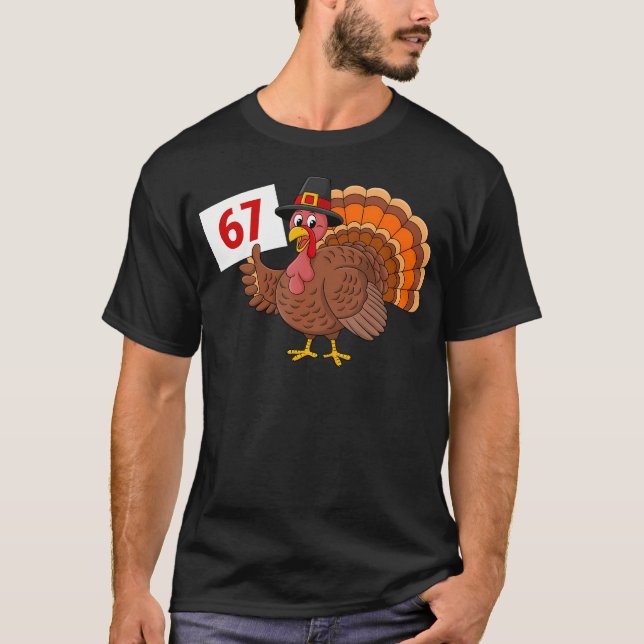 67 Meme Humor 6-7 Rolig Six Seven Thanksgiving Kal T Shirt (Framsida)
