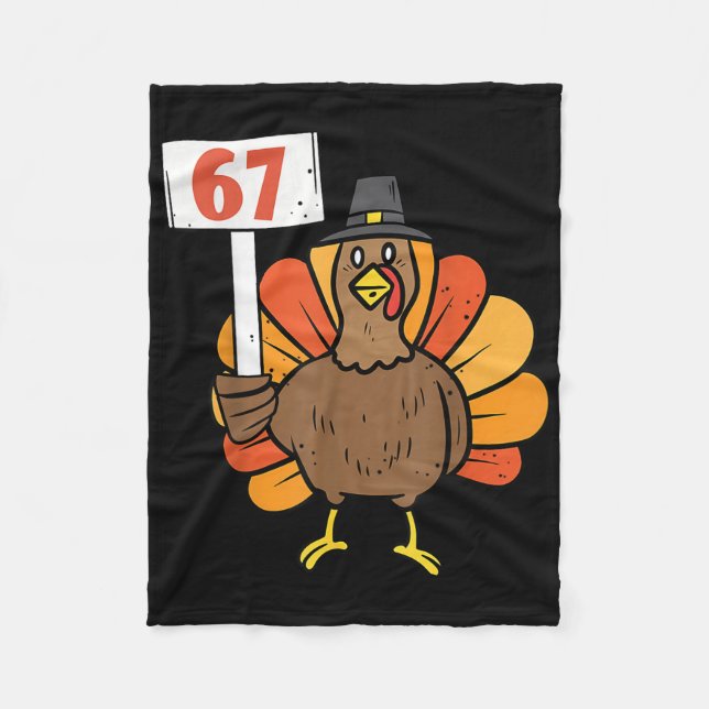 67 Meme Humor 6-7 Rolig Six Seven Thanksgiving Tur Fleecefilt (Framsidan)